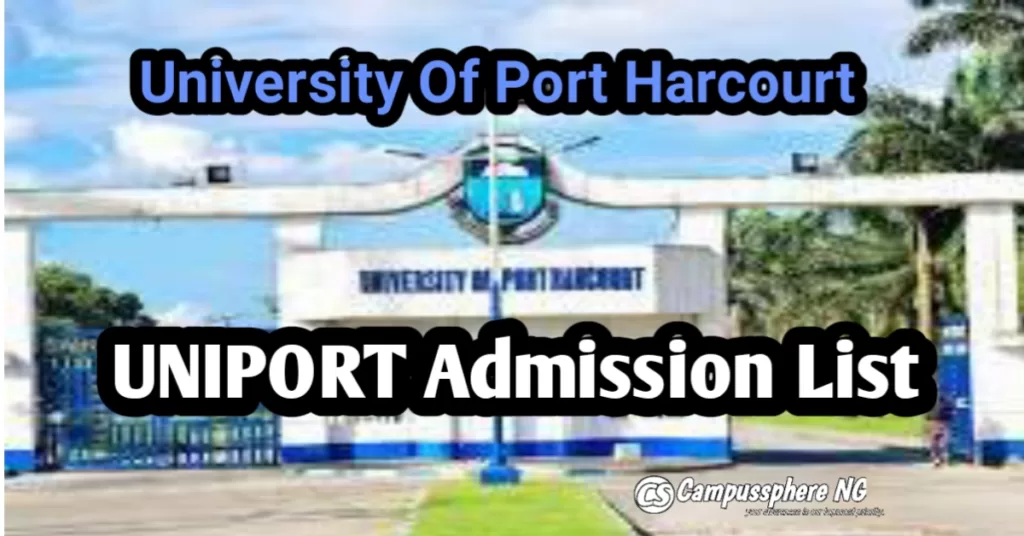UNIPORT Admission List